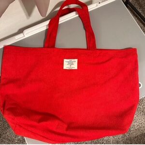 Sézane Red Tote - Limited edition, corduroy